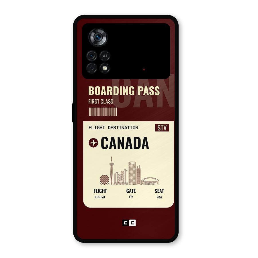 Canada Boarding Pass Metal Back Case for Poco X4 Pro 5G