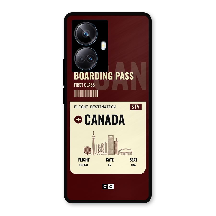 Canada Boarding Pass Metal Back Case for Realme 10 Pro Plus