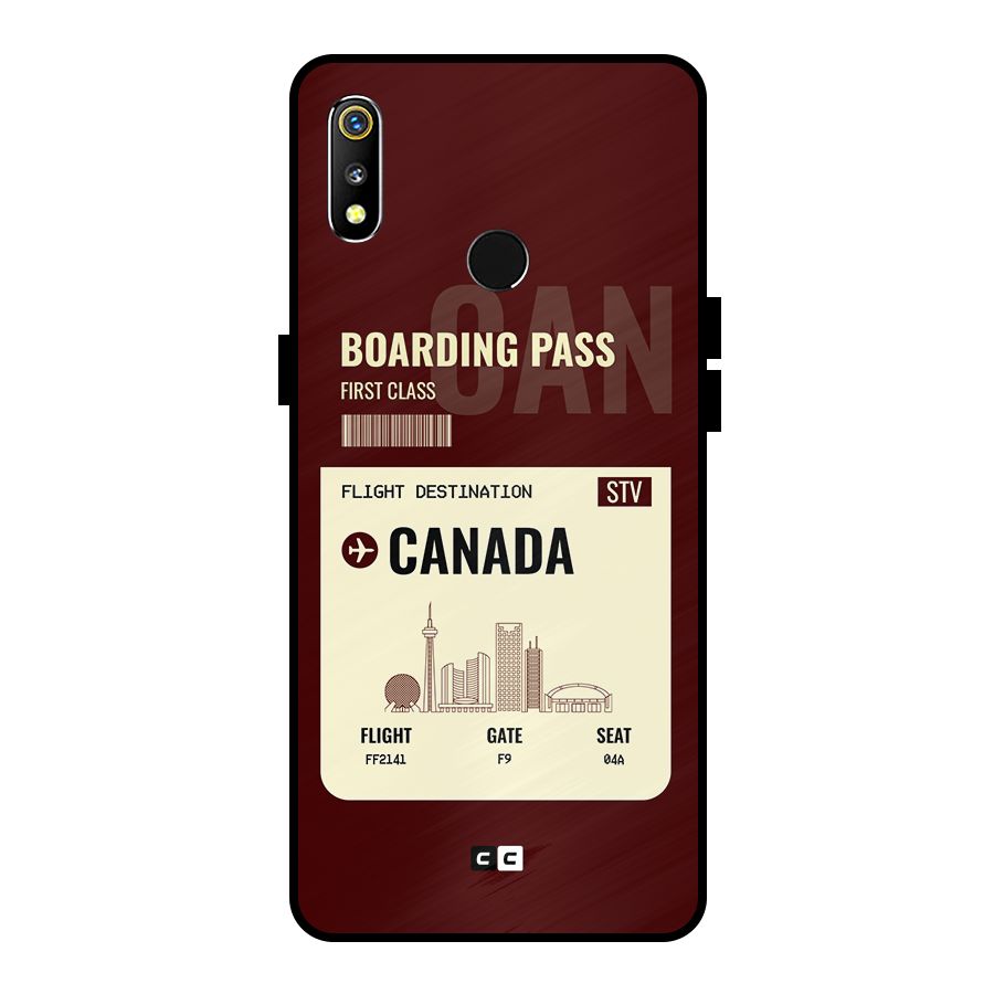 Canada Boarding Pass Metal Back Case for Realme 3i