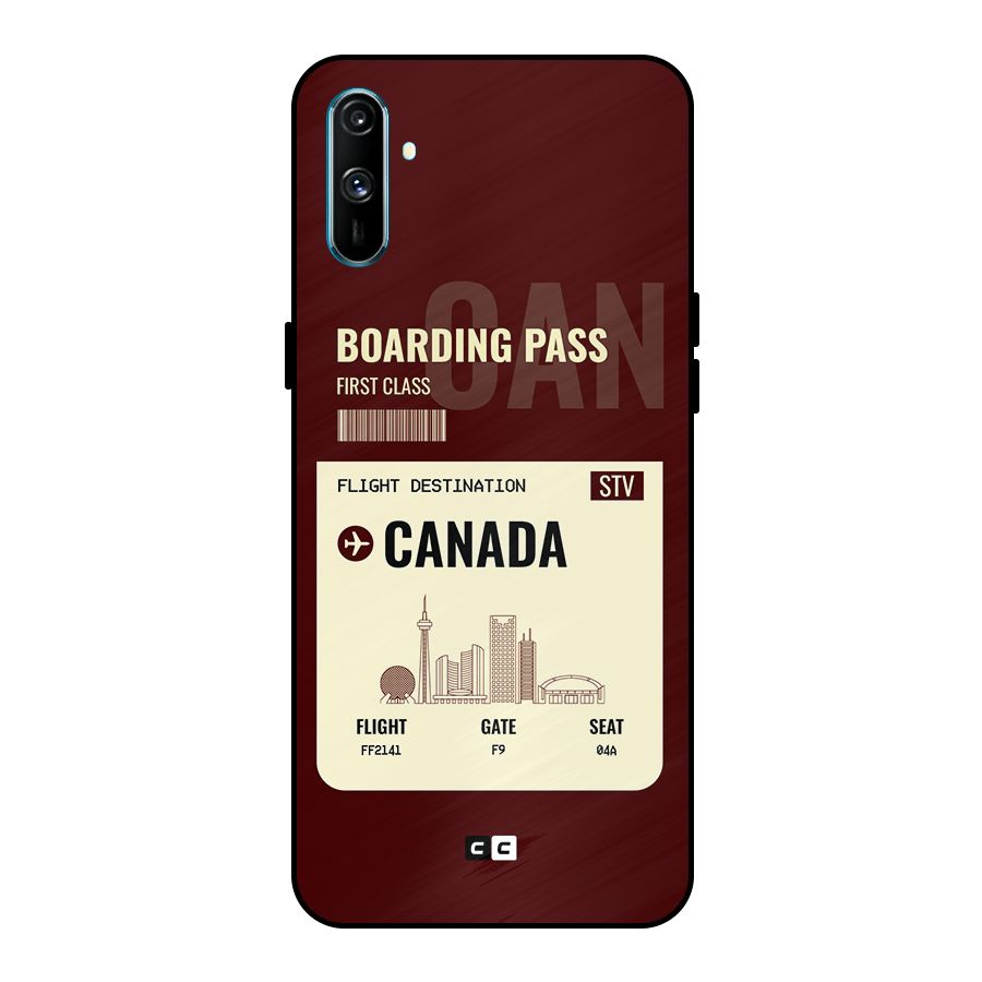 Canada Boarding Pass Metal Back Case for Realme C3