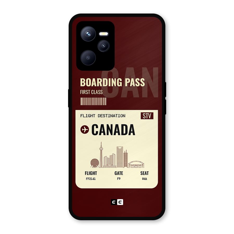 Canada Boarding Pass Metal Back Case for Realme C35