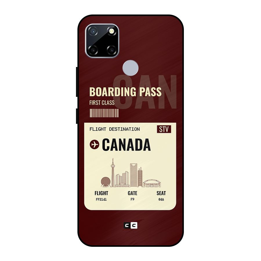 Canada Boarding Pass Metal Back Case for Realme Narzo 30A