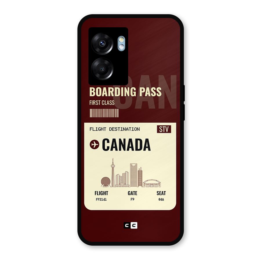 Canada Boarding Pass Metal Back Case for Realme Narzo 50 5G