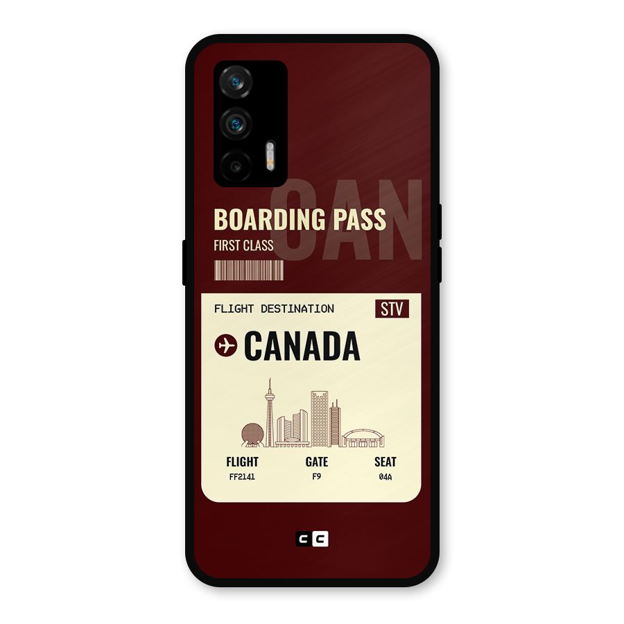 Canada Boarding Pass Metal Back Case for Realme X7 Max