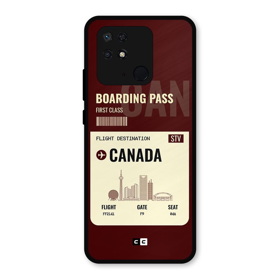 Canada Boarding Pass Metal Back Case for Redmi 10