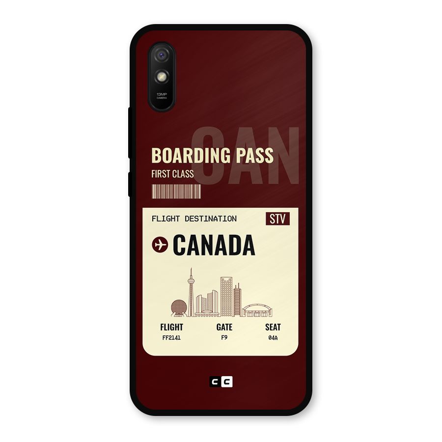 Canada Boarding Pass Metal Back Case for Redmi 9a