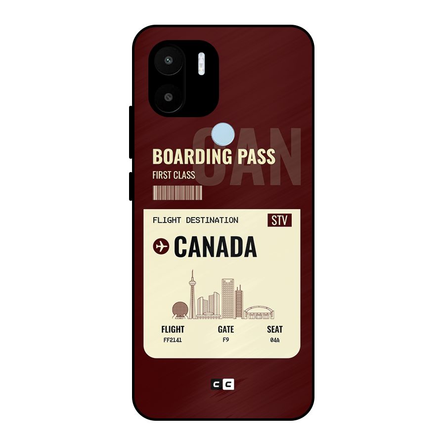 Canada Boarding Pass Metal Back Case for Redmi A2 Plus