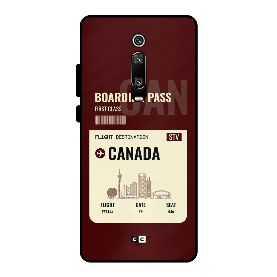 Canada Boarding Pass Metal Back Case for Redmi K20