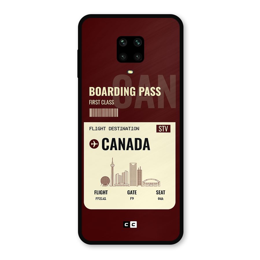 Canada Boarding Pass Metal Back Case for Redmi Note 10 Lite