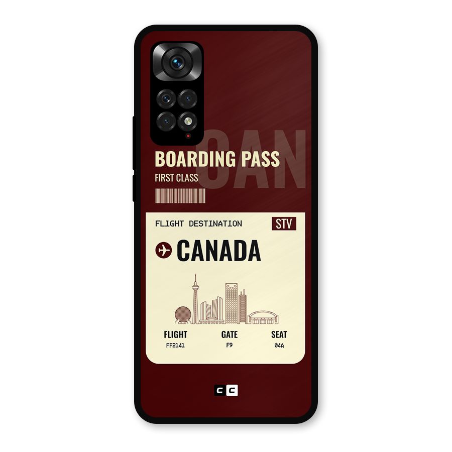 Canada Boarding Pass Metal Back Case for Redmi Note 11s