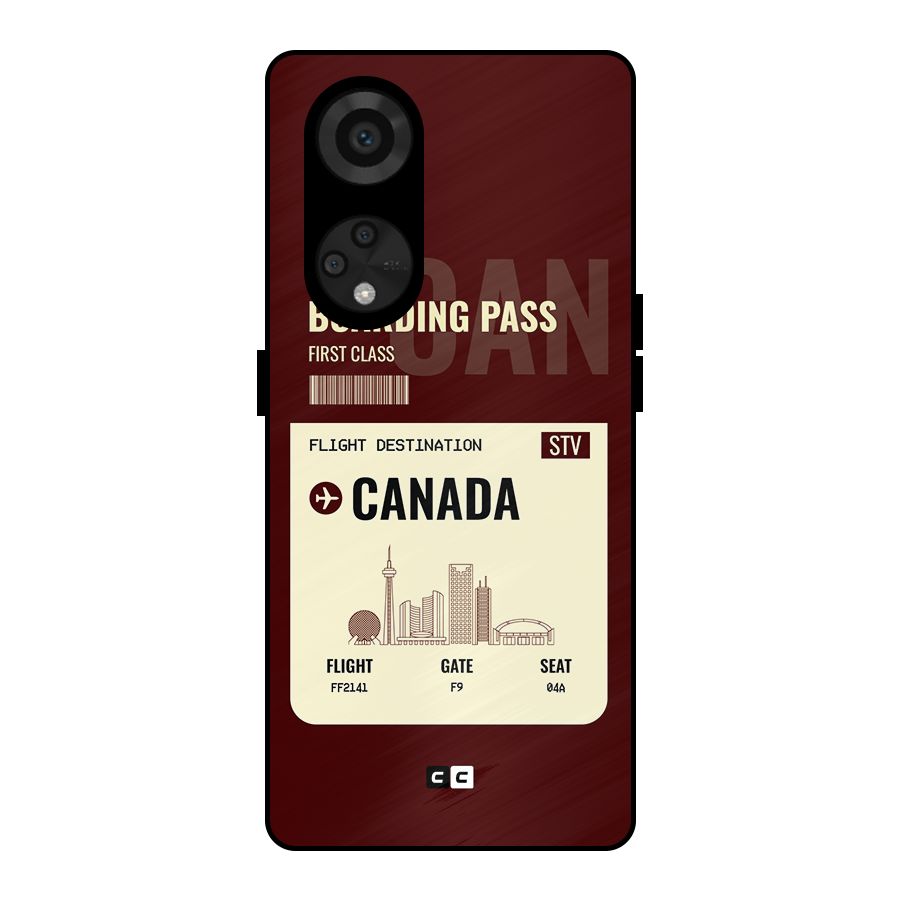 Canada Boarding Pass Metal Back Case for Reno8 T 5G