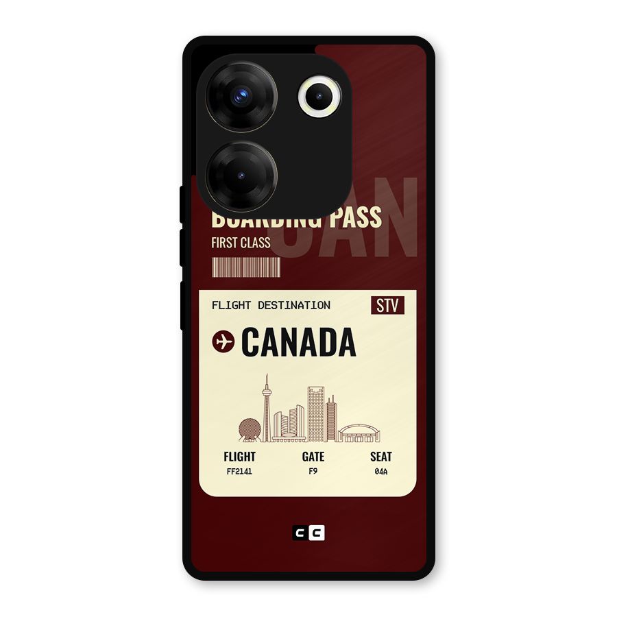 Canada Boarding Pass Metal Back Case for Tecno Camon 20 Pro