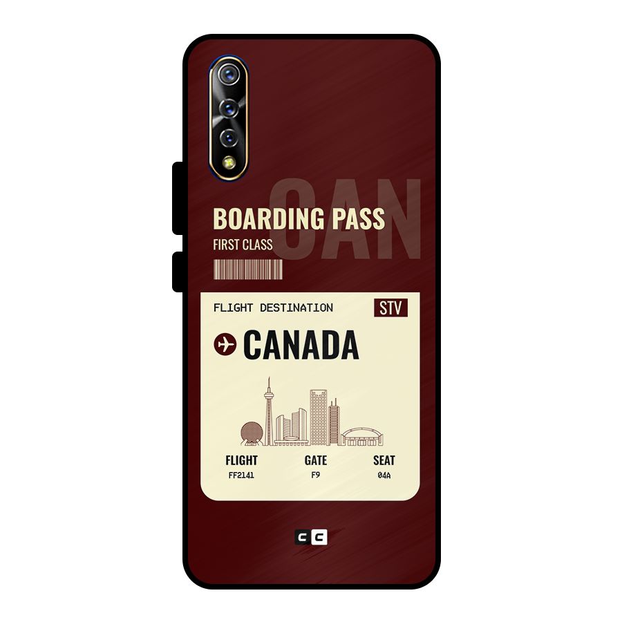 Canada Boarding Pass Metal Back Case for Vivo S1
