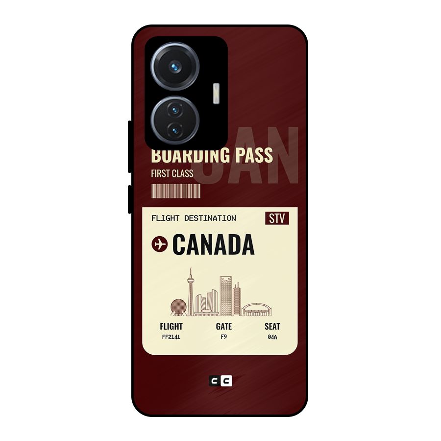Canada Boarding Pass Metal Back Case for Vivo T1 44W