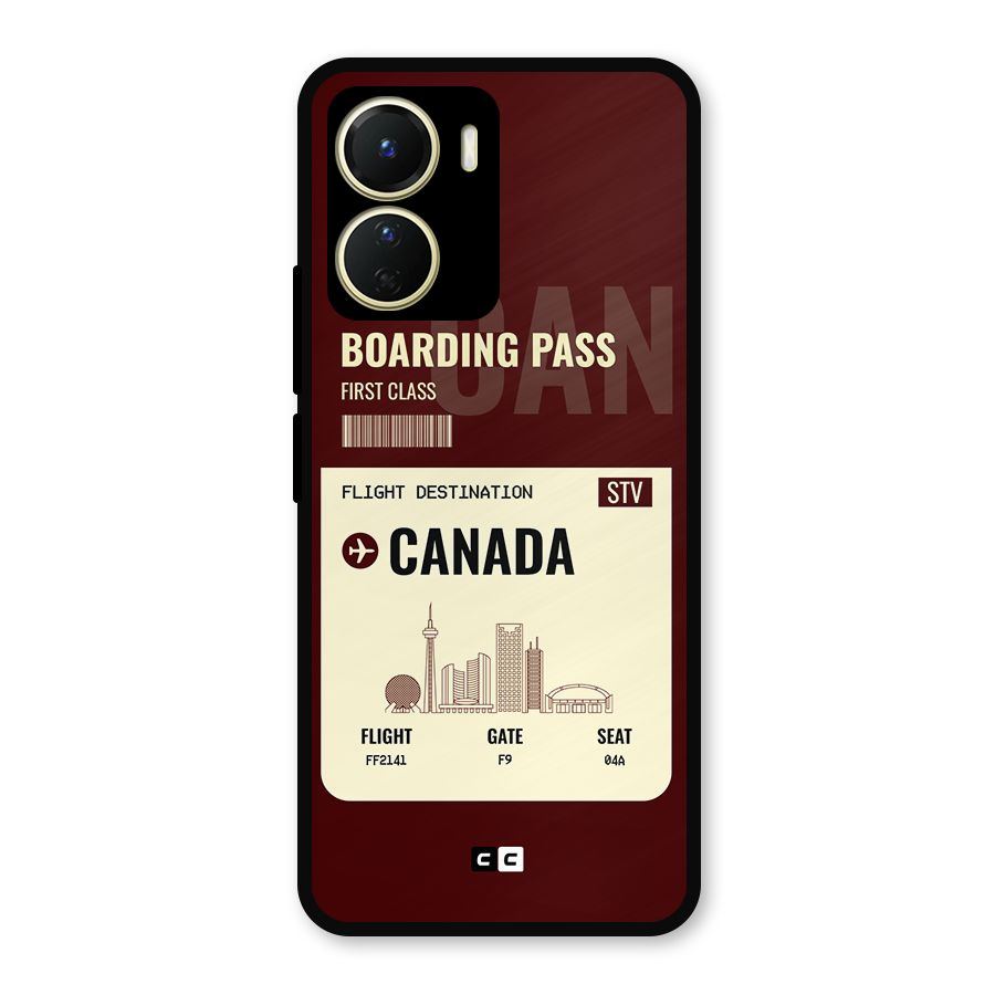 Canada Boarding Pass Metal Back Case for Vivo T2x