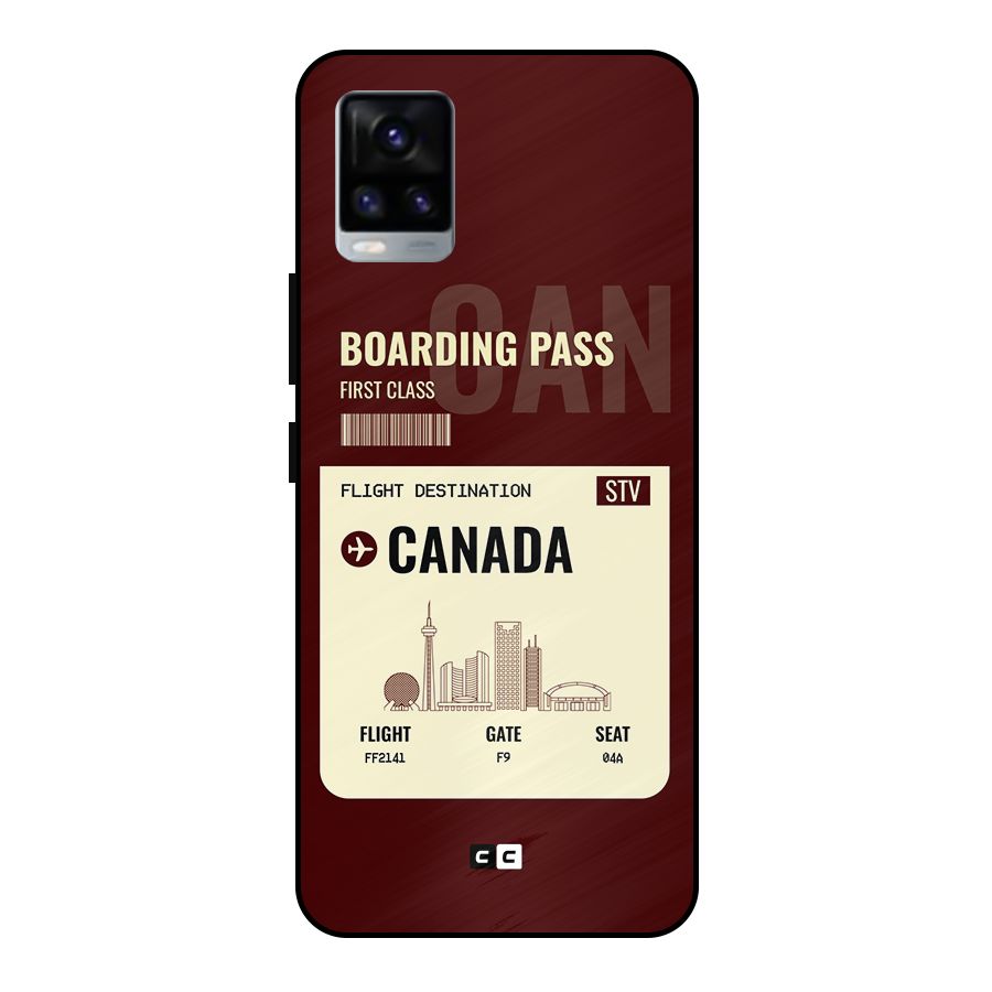 Canada Boarding Pass Metal Back Case for Vivo V20 2021