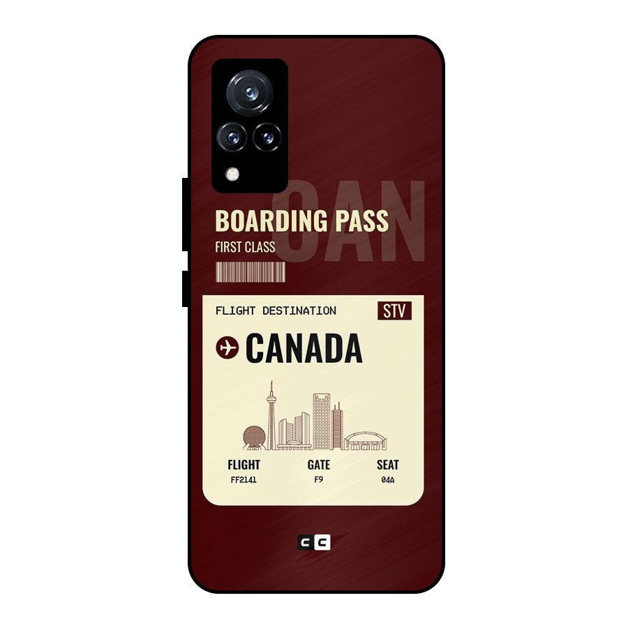 Canada Boarding Pass Metal Back Case for Vivo V21 5G