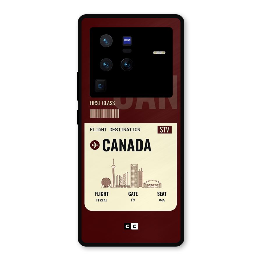 Canada Boarding Pass Metal Back Case for Vivo X80 Pro