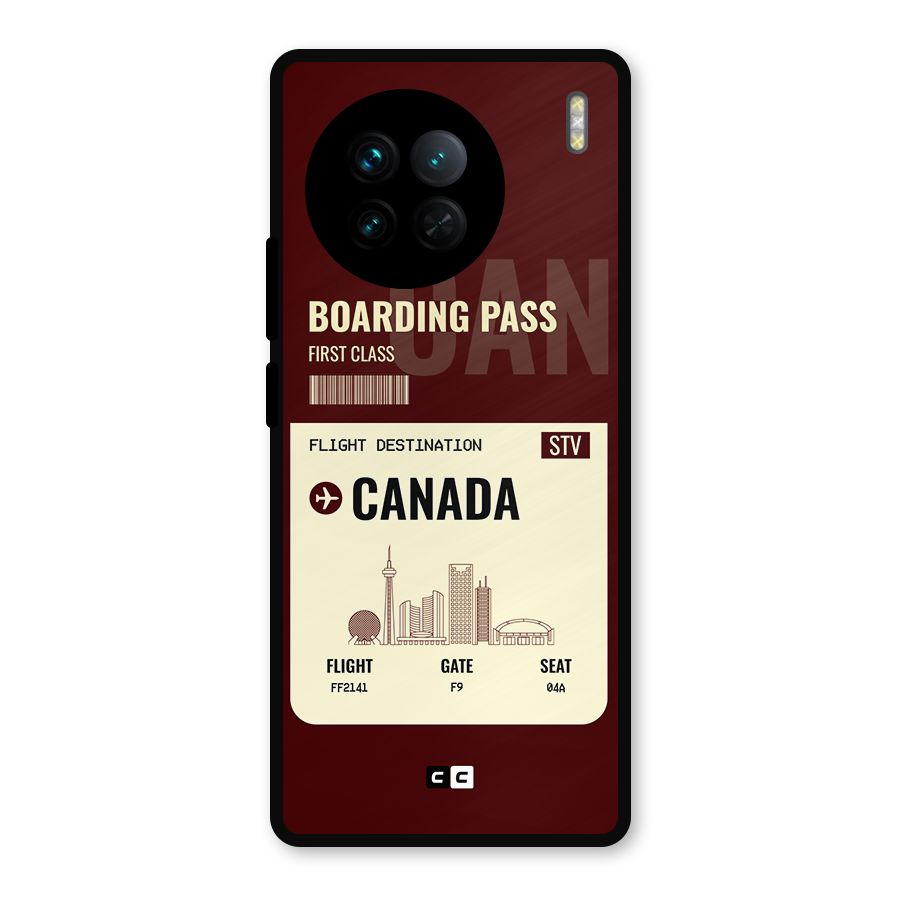 Canada Boarding Pass Metal Back Case for Vivo X90