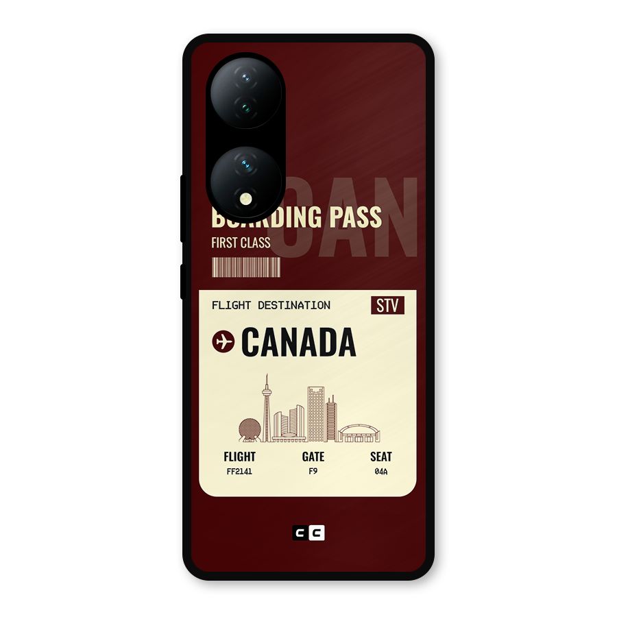 Canada Boarding Pass Metal Back Case for Vivo Y100a