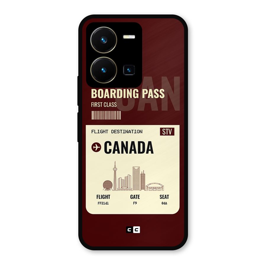 Canada Boarding Pass Metal Back Case for Vivo Y35