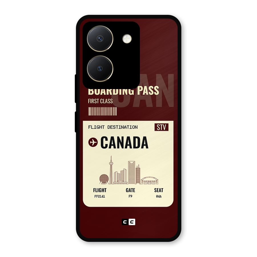 Canada Boarding Pass Metal Back Case for Vivo Y36