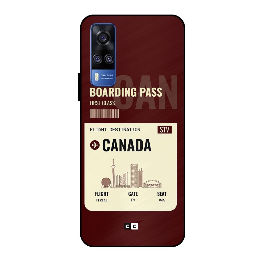 Canada Boarding Pass Metal Back Case for Vivo Y51