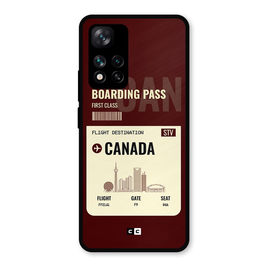Canada Boarding Pass Metal Back Case for Xiaomi 11i Hypercharge 5G