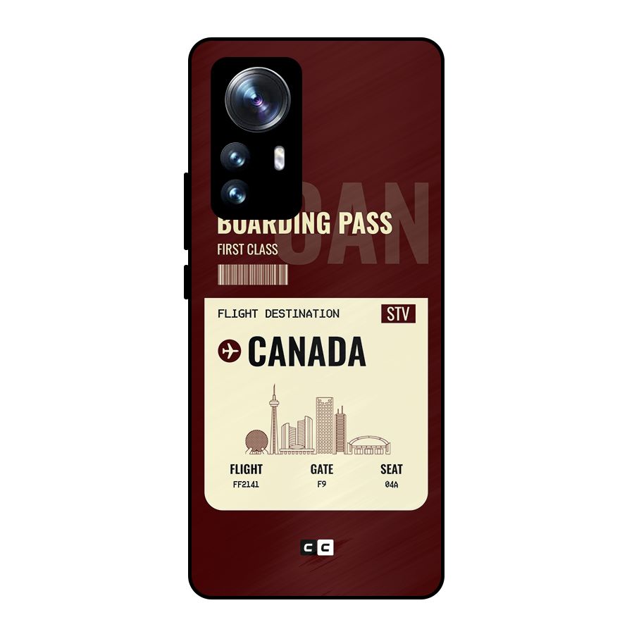 Canada Boarding Pass Metal Back Case for Xiaomi 12 Pro