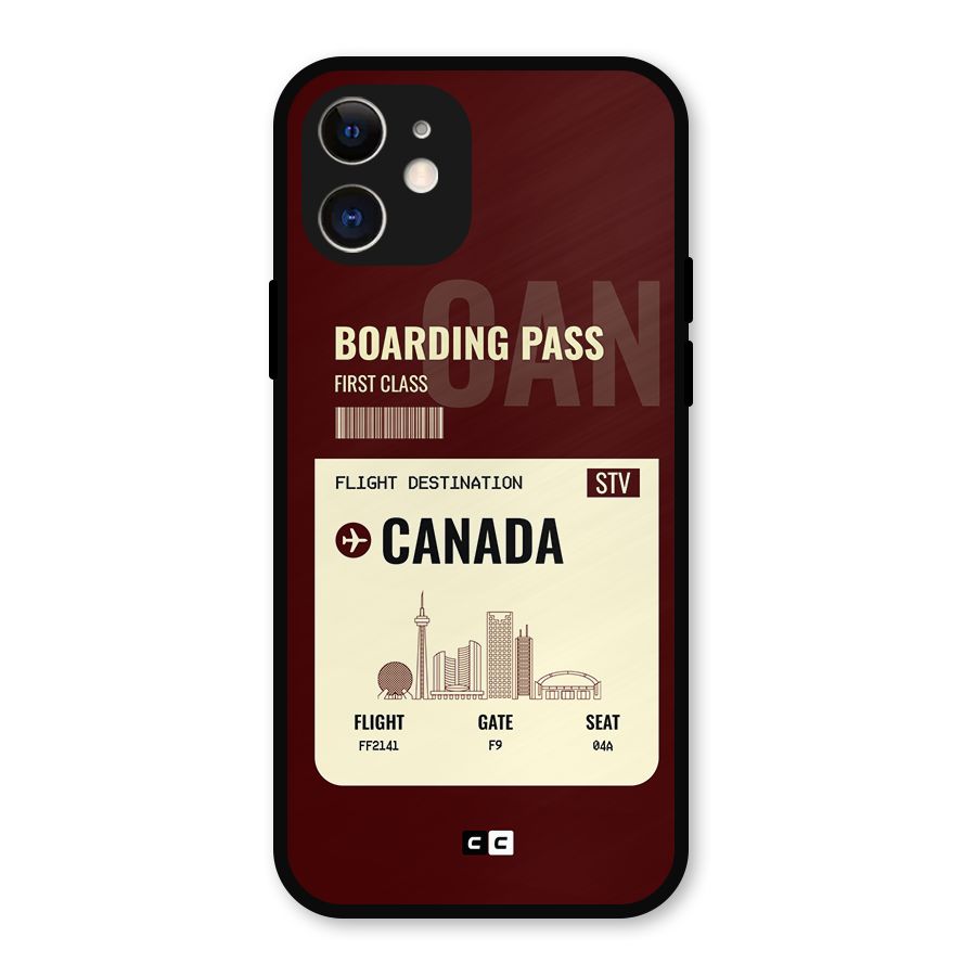 Canada Boarding Pass Metal Back Case for iPhone 12