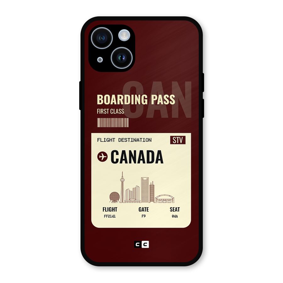 Canada Boarding Pass Metal Back Case for iPhone 14
