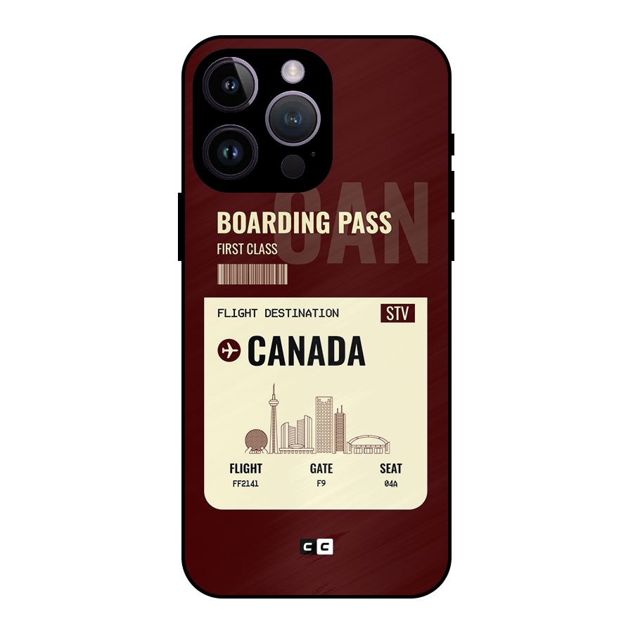 Canada Boarding Pass Metal Back Case for iPhone 14 Pro Max