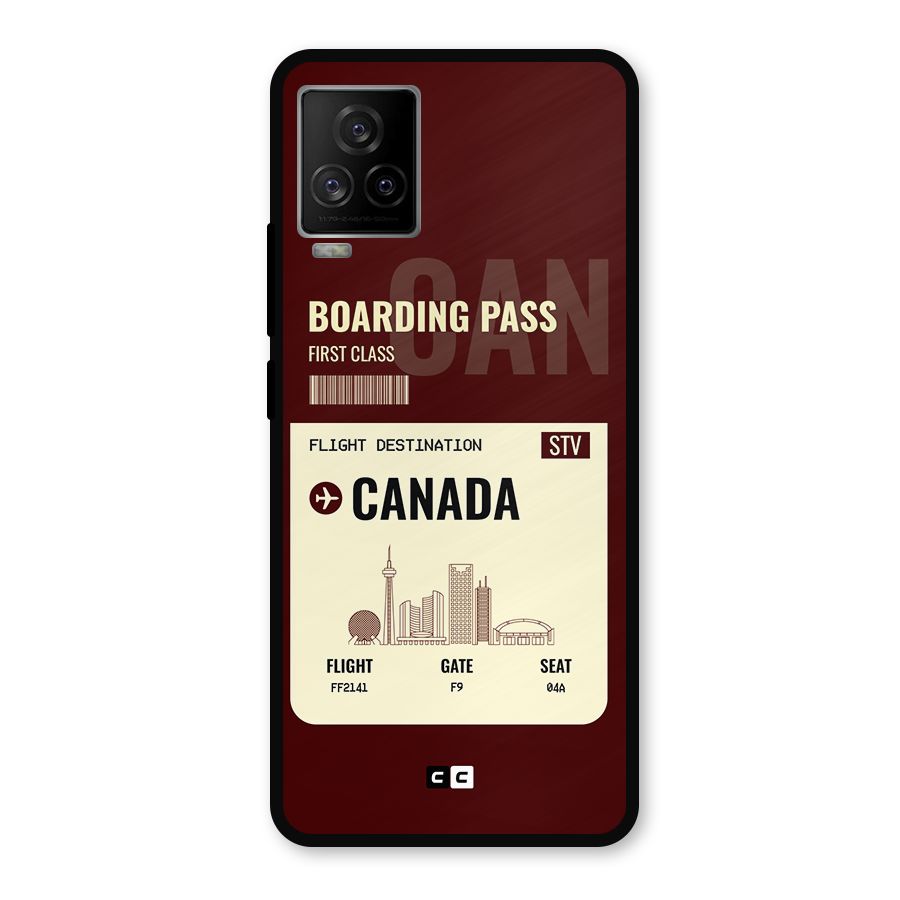 Canada Boarding Pass Metal Back Case for iQOO 7 Legend 5G