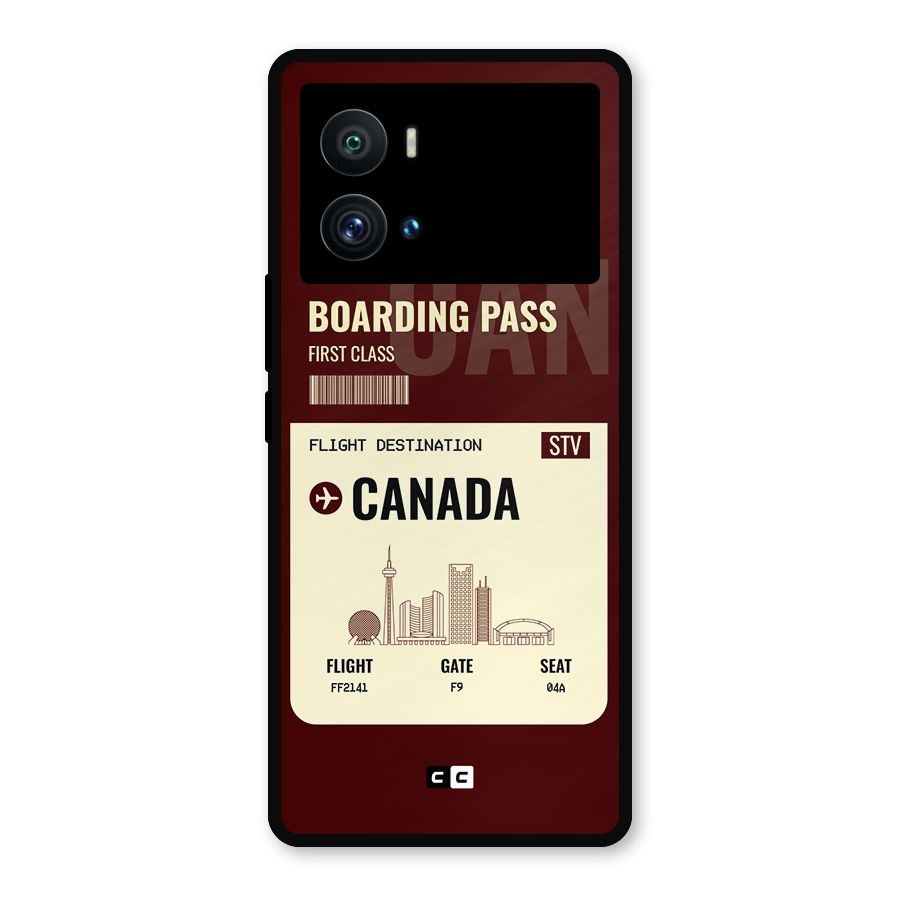 Canada Boarding Pass Metal Back Case for iQOO 9 Pro