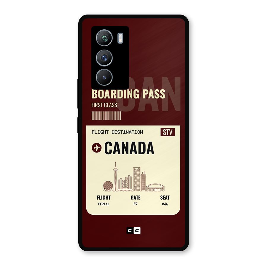 Canada Boarding Pass Metal Back Case for iQOO 9 SE
