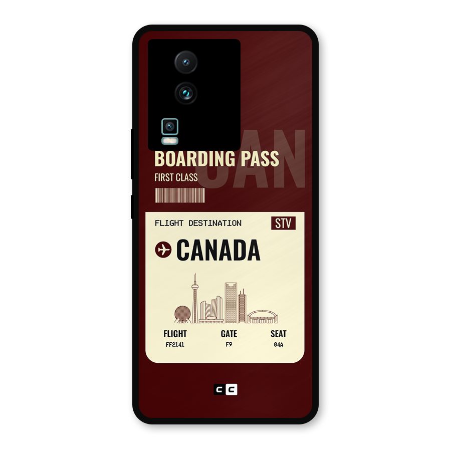 Canada Boarding Pass Metal Back Case for iQOO Neo 7