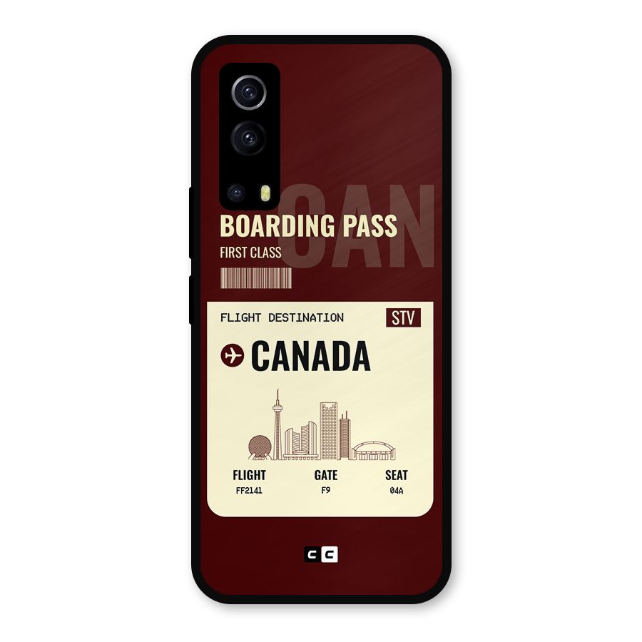 Canada Boarding Pass Metal Back Case for iQOO Z3