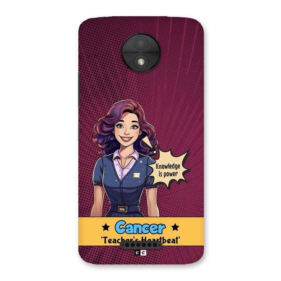 Cancer Heartbeat Back Case for Moto C
