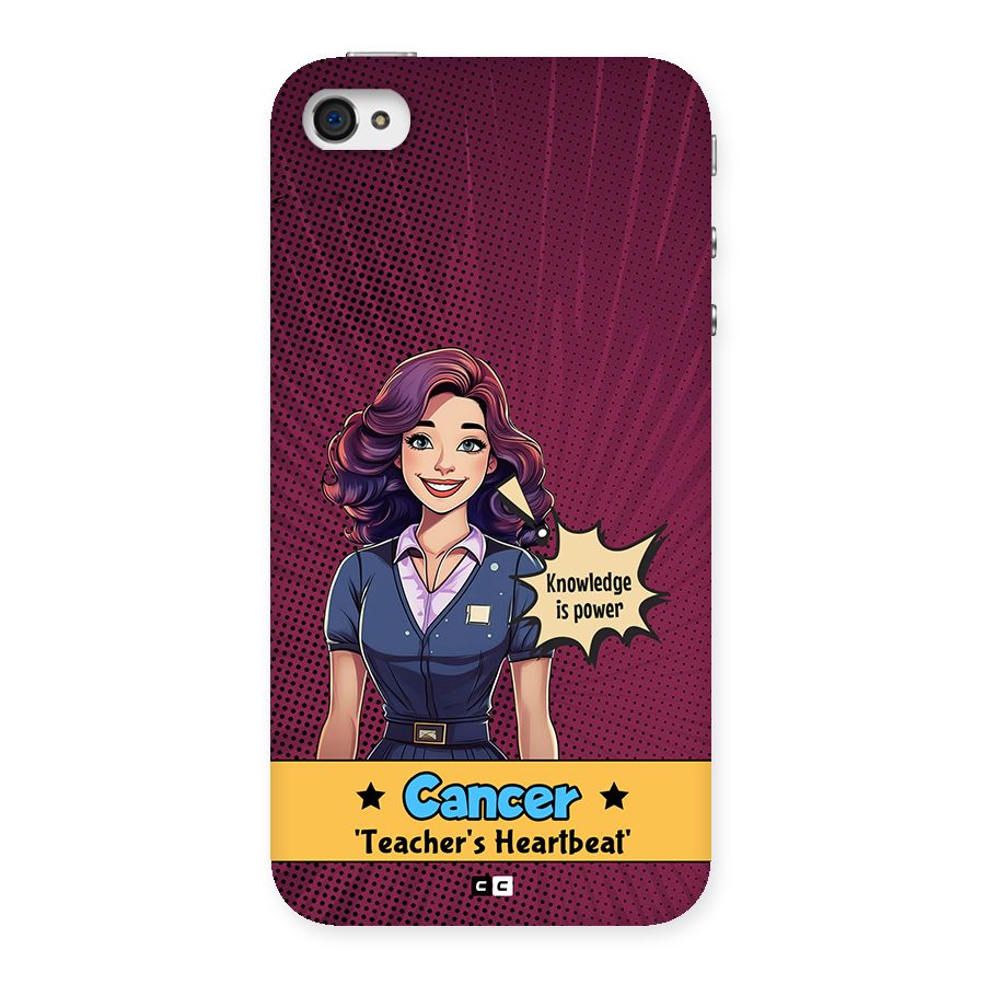 Cancer Heartbeat Back Case for iPhone 4 4s