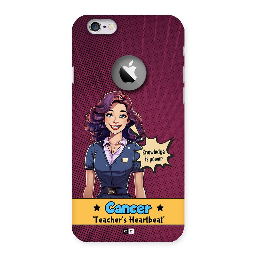 Cancer Heartbeat Back Case for iPhone 6 Logo Cut