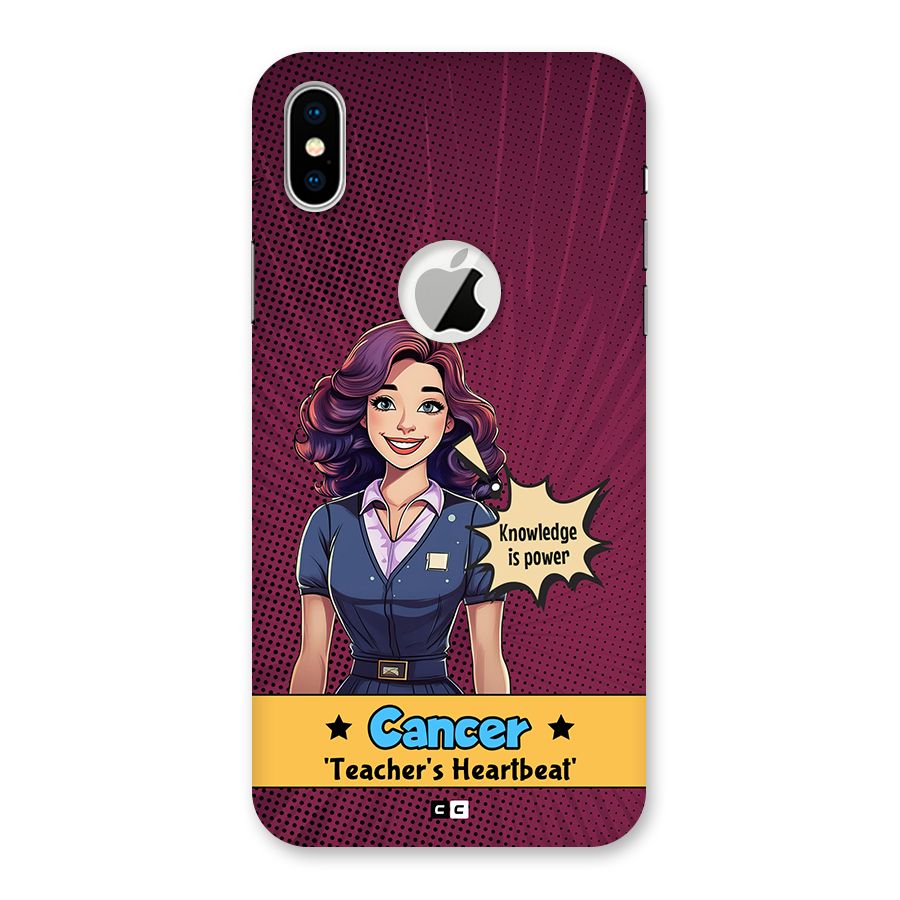 Cancer Heartbeat Back Case for iPhone X Logo Cut