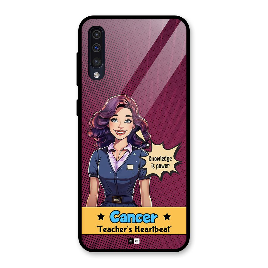 Cancer Heartbeat Glass Back Case for Galaxy A30s