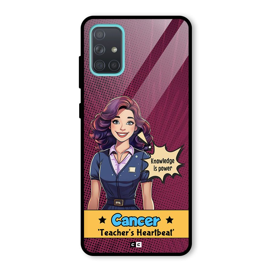 Cancer Heartbeat Glass Back Case for Galaxy A71