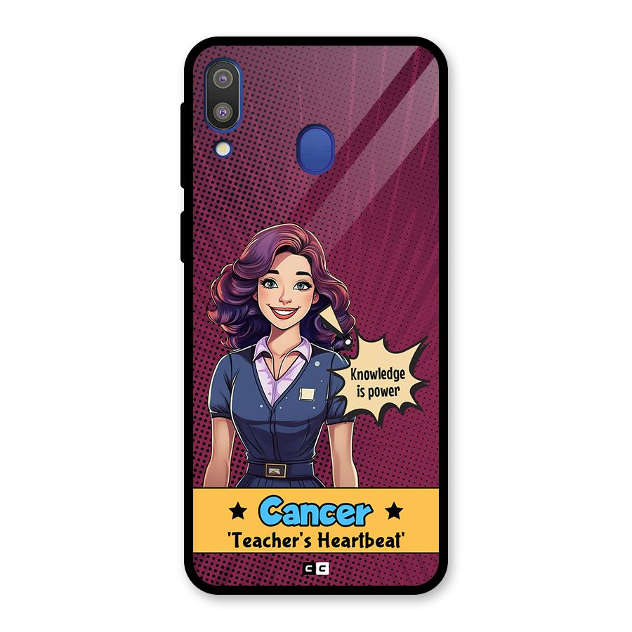 Cancer Heartbeat Glass Back Case for Galaxy M20