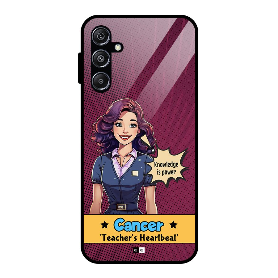 Cancer Heartbeat Glass Back Case for Galaxy M34 5G