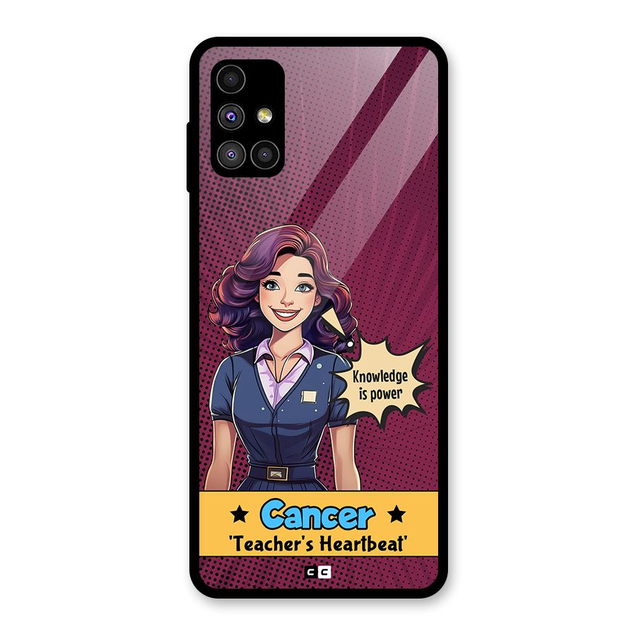 Cancer Heartbeat Glass Back Case for Galaxy M51