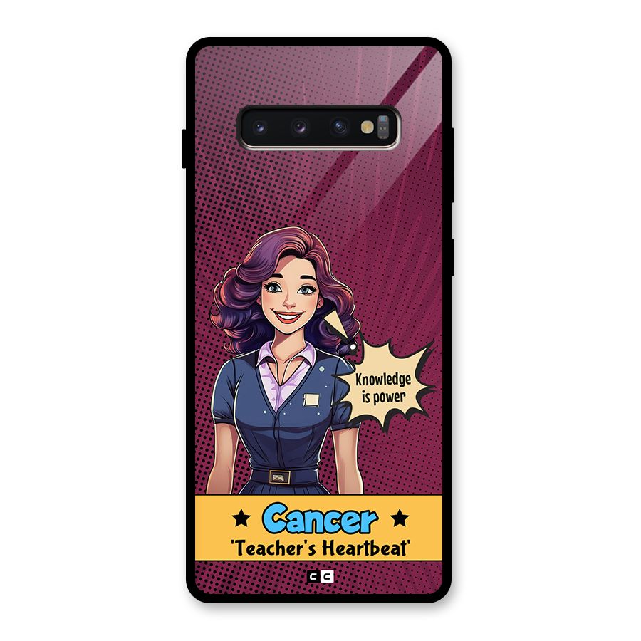 Cancer Heartbeat Glass Back Case for Galaxy S10 Plus