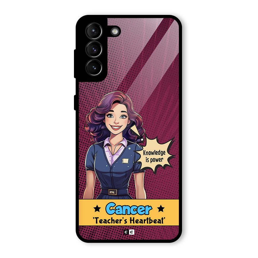 Cancer Heartbeat Glass Back Case for Galaxy S21 Plus