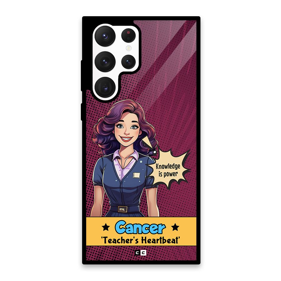 Cancer Heartbeat Glass Back Case for Galaxy S22 Ultra 5G