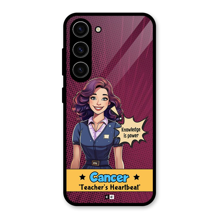 Cancer Heartbeat Glass Back Case for Galaxy S23